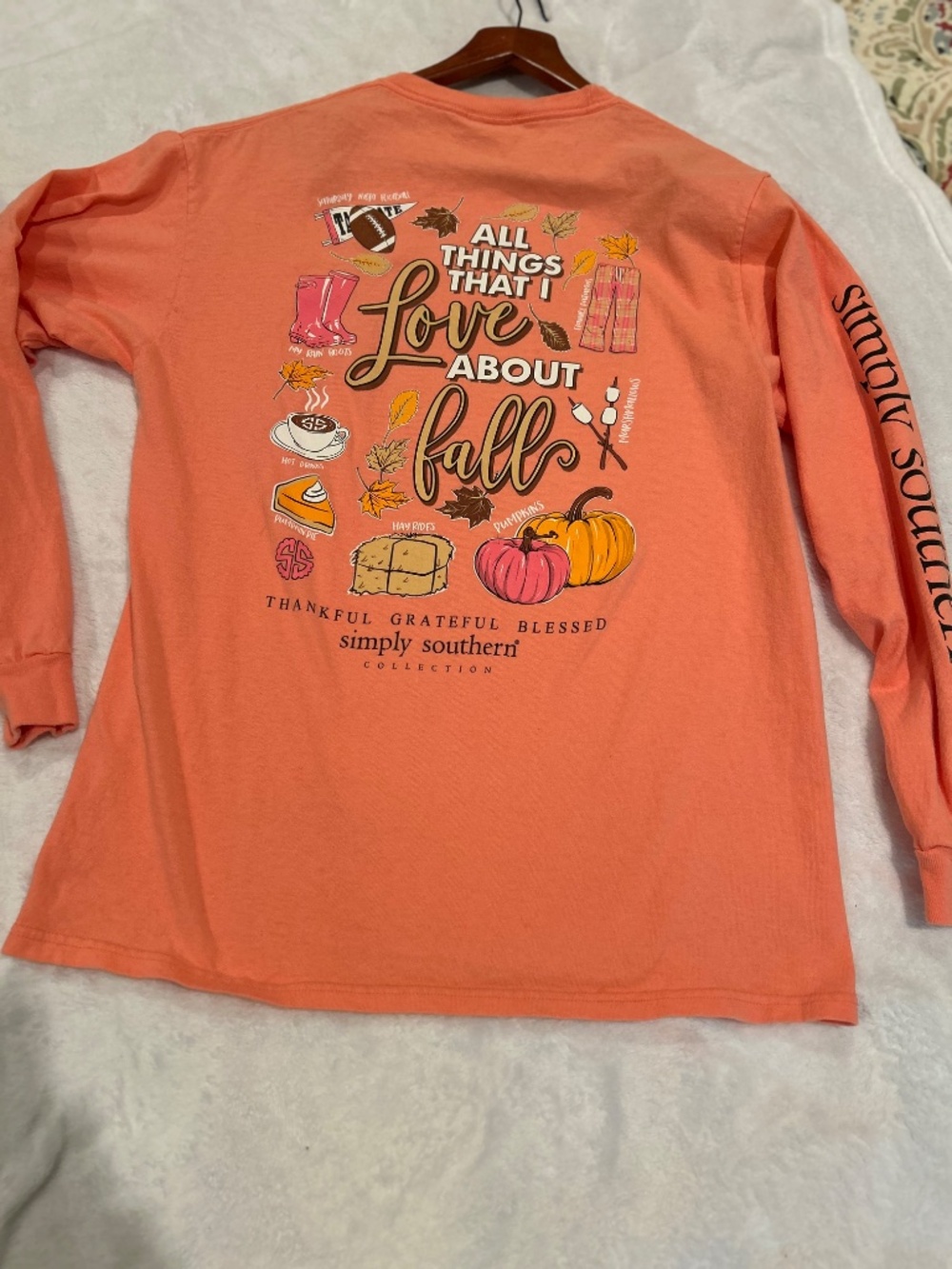 Long Sleeve Tee by Simply Southern I love Fall Large - Picture 6 of 8